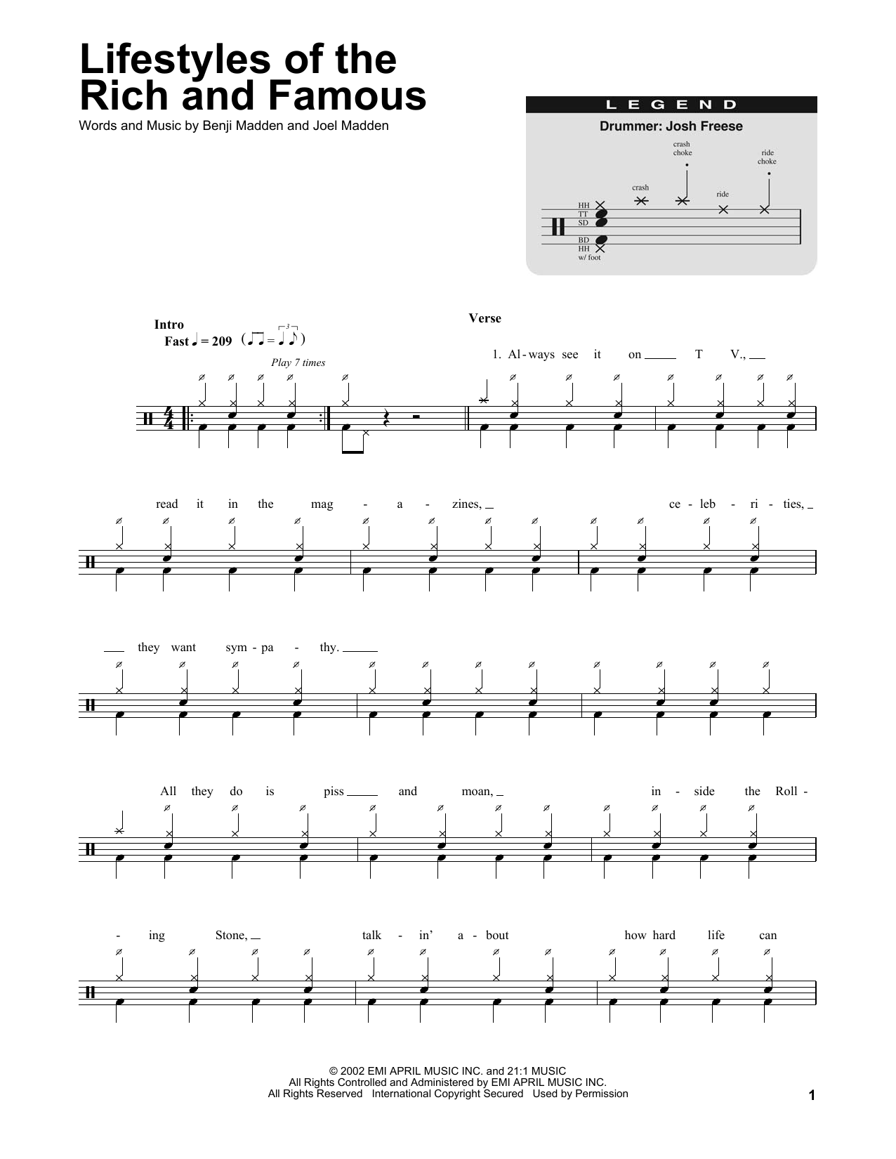 Learn to play Good Charlotte Lifestyles Of The Rich And Famous sheet music for Bass Guitar Tab in minutes. Good Charlotte Lifestyles Of The Rich And Famous sheet music preview music notes and score for Bass Guitar Tab including 10 page(s)