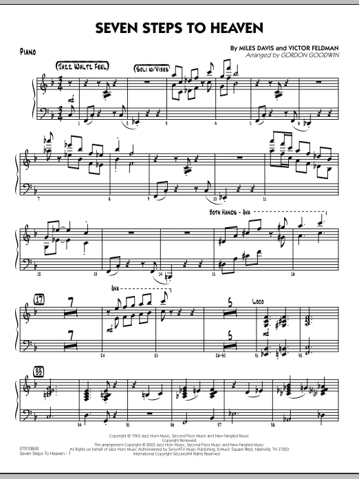 Learn to play Gordon Goodwin Seven Steps To Heaven - Piano sheet music for Jazz Ensemble in minutes. Gordon Goodwin Seven Steps To Heaven - Piano sheet music preview music notes and score for Jazz Ensemble including 6 page(s)
