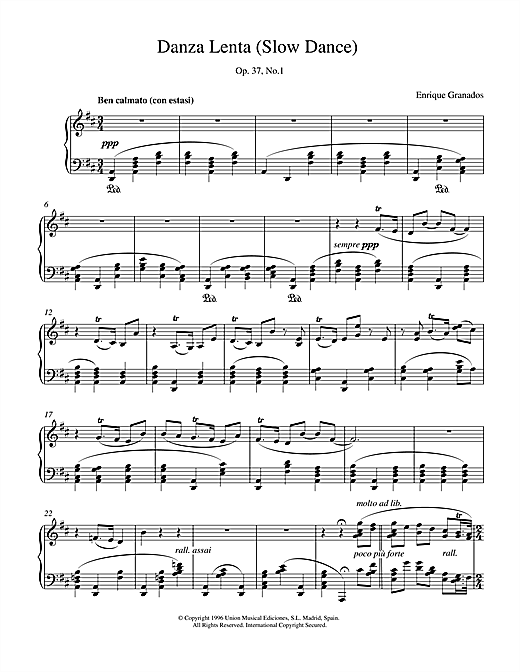 Learn to play Granados Danza Lenta Op37 No1 sheet music for Piano in minutes. Granados Danza Lenta Op37 No1 sheet music notes and chords