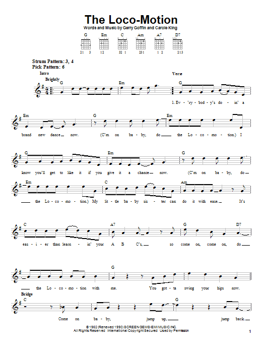 Learn to play Grand Funk Railroad The Loco-Motion sheet music for Easy Guitar in minutes. Grand Funk Railroad The Loco-Motion sheet music notes and chords