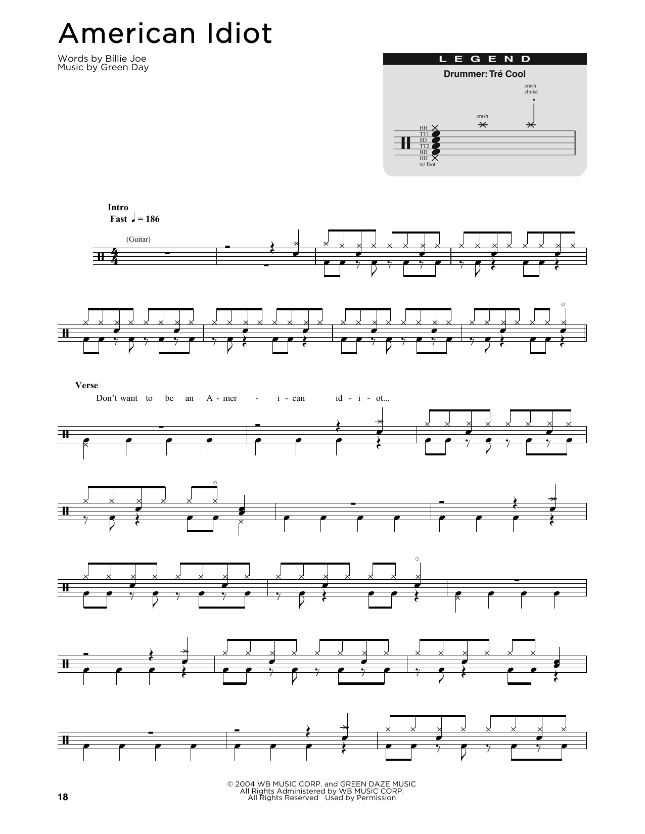 Green Day American Idiot Sheet Music Download Printable Pdf Rock Music Score For Guitar Tab 39817