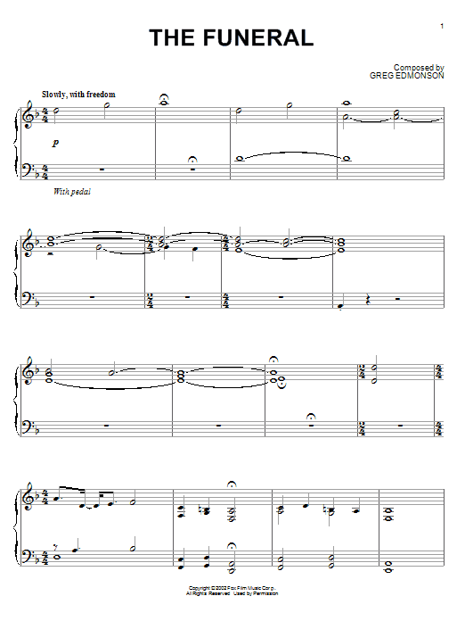 Learn to play Greg Edmonson The Funeral sheet music for Piano in minutes. Greg Edmonson The Funeral sheet music notes and chords