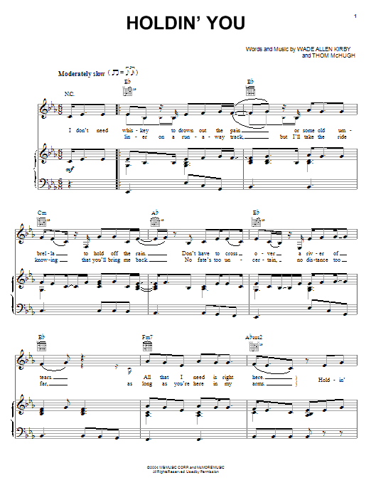 Learn to play Gretchen Wilson Holdin' You sheet music for Piano, Vocal & Guitar (Right-Hand Melody) in minutes. Gretchen Wilson Holdin' You sheet music preview music notes and score for Piano, Vocal & Guitar (Right-Hand Melody) including 5 page(s)