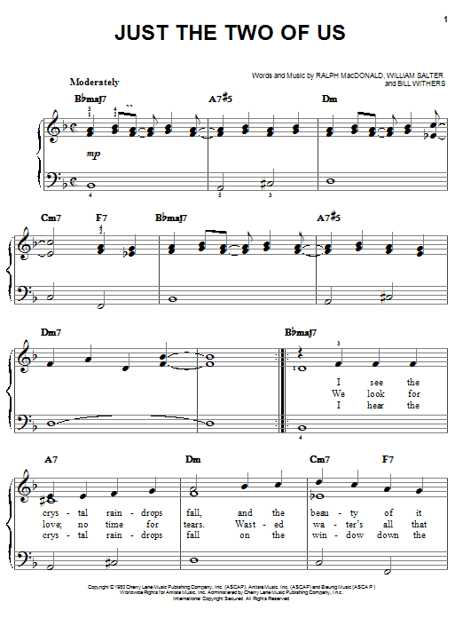 Learn to play Grover Washington Jr. Just The Two Of Us sheet music for Easy Piano in minutes. Grover Washington Jr. Just The Two Of Us sheet music notes and chords