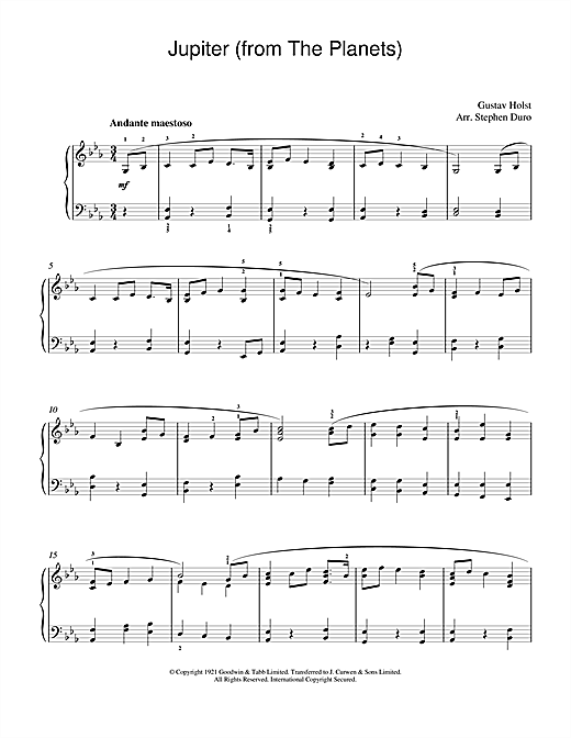 Learn to play Gustav Holst Jupiter (from The Planets, Op.32) sheet music for Piano in minutes. Gustav Holst Jupiter (from The Planets, Op.32) sheet music notes and chords