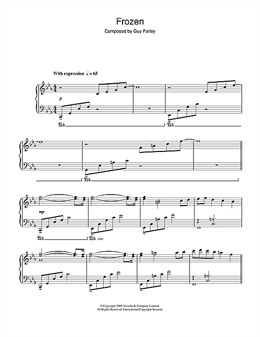 Learn to play Guy Farley Frozen (from 'Cashback') sheet music for Piano in minutes. Guy Farley Frozen (from 'Cashback') sheet music notes and chords