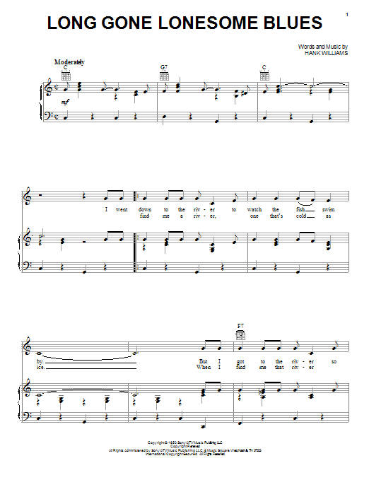 Learn to play Hank Williams Long Gone Lonesome Blues sheet music for Easy Piano in minutes. Hank Williams Long Gone Lonesome Blues sheet music preview music notes and score for Easy Piano including 3 page(s)