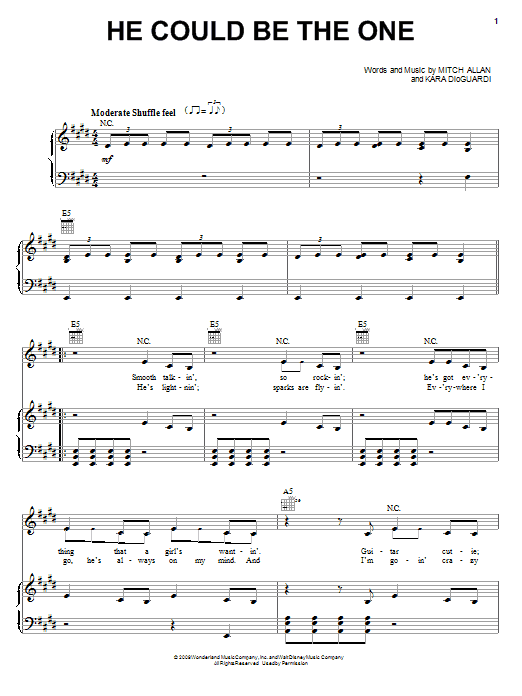 Learn to play Hannah Montana He Could Be The One sheet music for Piano, Vocal & Guitar (Right-Hand Melody) in minutes. Hannah Montana He Could Be The One sheet music preview music notes and score for Piano, Vocal & Guitar (Right-Hand Melody) including 5 page(s)