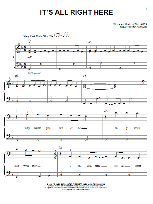 Learn to play Hannah Montana It's All Right Here sheet music for Easy Piano in minutes. Hannah Montana It's All Right Here sheet music preview music notes and score for Easy Piano including 11 page(s)