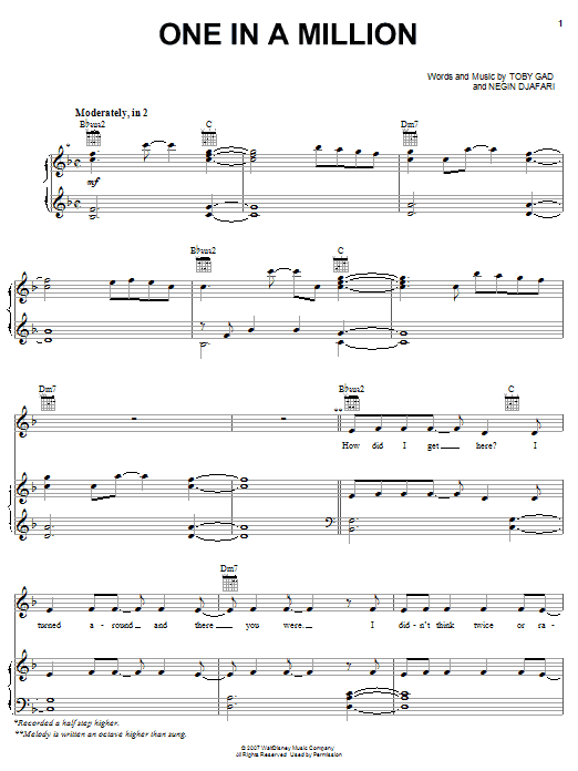 Learn to play Hannah Montana One In A Million sheet music for Piano Duet in minutes. Hannah Montana One In A Million sheet music preview music notes and score for Piano Duet including 8 page(s)