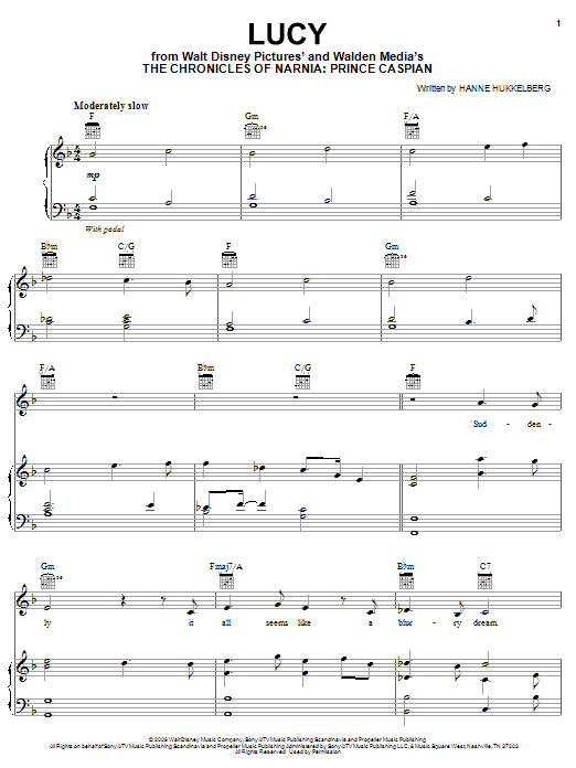 Learn to play Hanne Hukkelberg Lucy sheet music for Piano, Vocal & Guitar (Right-Hand Melody) in minutes. Hanne Hukkelberg Lucy sheet music preview music notes and score for Piano, Vocal & Guitar (Right-Hand Melody) including 7 page(s)