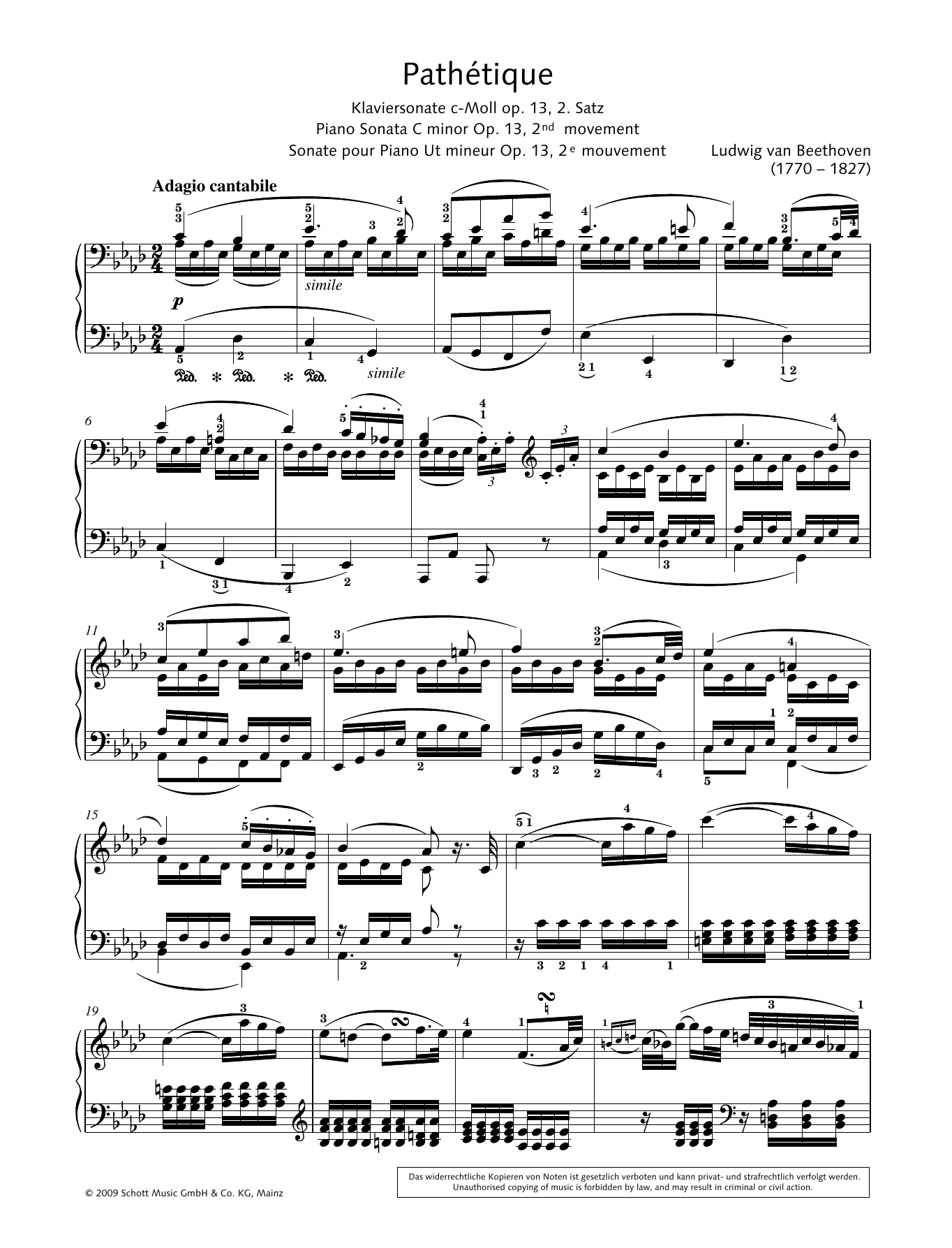 Hans-Gunter Heumann Pathethique, Piano Sonata in C minor sheet music, chords, lyrics - Printable PDF for Piano Solo