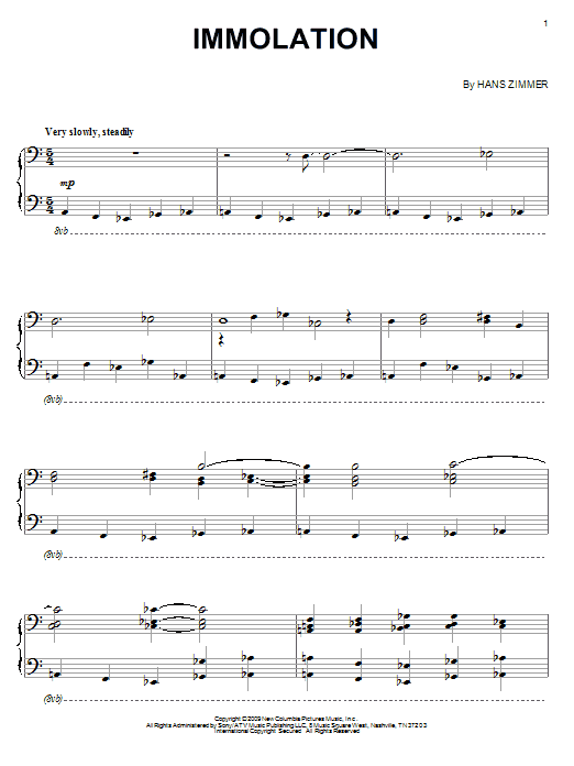 Learn to play Hans Zimmer Immolation sheet music for Piano in minutes. Hans Zimmer Immolation sheet music notes and chords