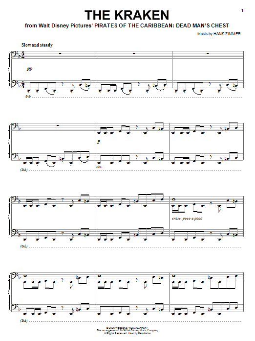 Learn to play Hans Zimmer The Kraken sheet music for Piano in minutes. Hans Zimmer The Kraken sheet music preview music notes and score for Piano including 6 page(s)