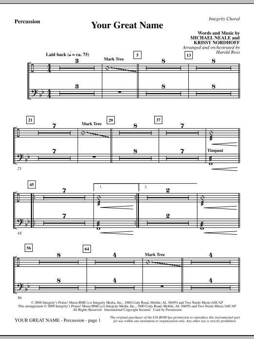 Learn to play Harold Ross Your Great Name - Percussion sheet music for Choir Instrumental Pak in minutes. Harold Ross Your Great Name - Percussion sheet music preview music notes and score for Choir Instrumental Pak including 2 page(s)