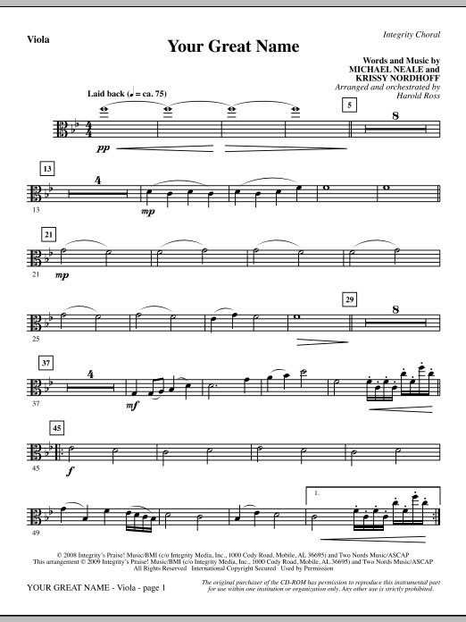 Learn to play Harold Ross Your Great Name - Viola sheet music for Choir Instrumental Pak in minutes. Harold Ross Your Great Name - Viola sheet music preview music notes and score for Choir Instrumental Pak including 2 page(s)