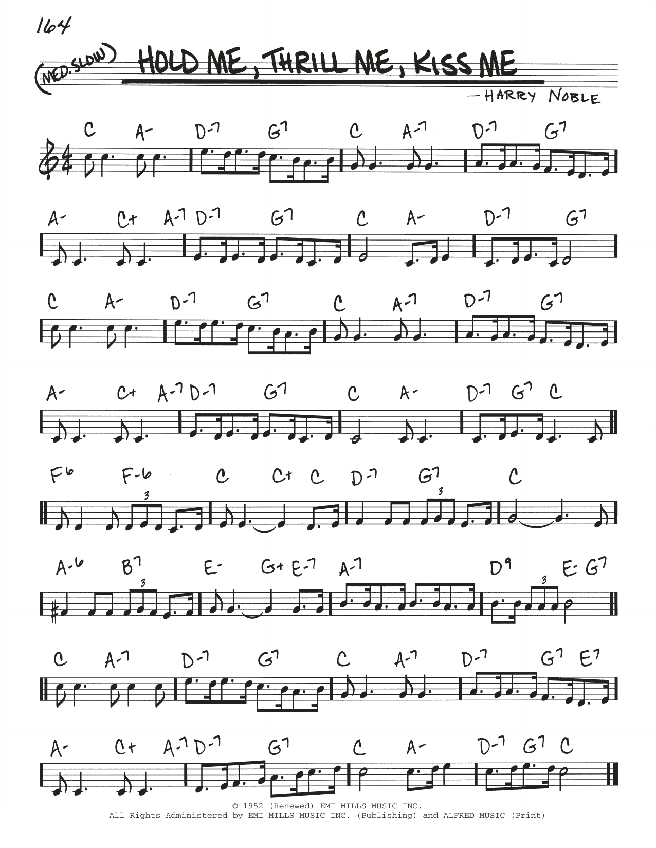 Harry Noble Hold Me, Thrill Me, Kiss Me sheet music, chords, lyrics - Printable PDF for Real Book – Melody & Chords