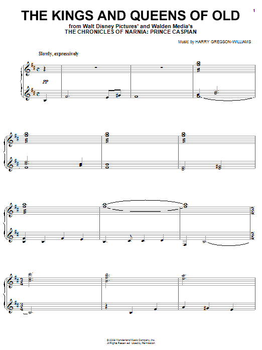 Learn to play Harry Gregson-Williams The Kings And Queens Of Old sheet music for Piano in minutes. Harry Gregson-Williams The Kings And Queens Of Old sheet music preview music notes and score for Piano including 4 page(s)