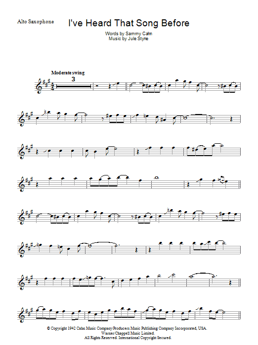 Learn to play Harry James I've Heard That Song Before sheet music for Trumpet in minutes. Harry James I've Heard That Song Before sheet music preview music notes and score for Trumpet including 2 page(s)
