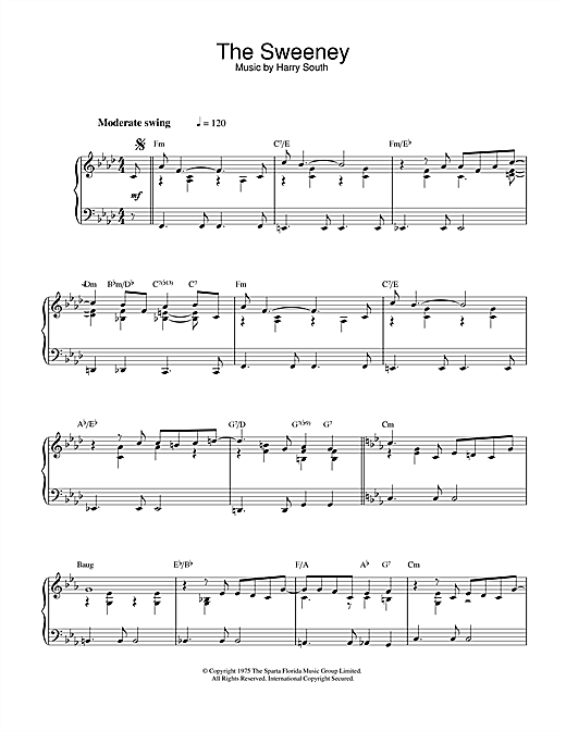 Learn to play Harry South Theme from The Sweeney sheet music for Piano in minutes. Harry South Theme from The Sweeney sheet music notes and chords