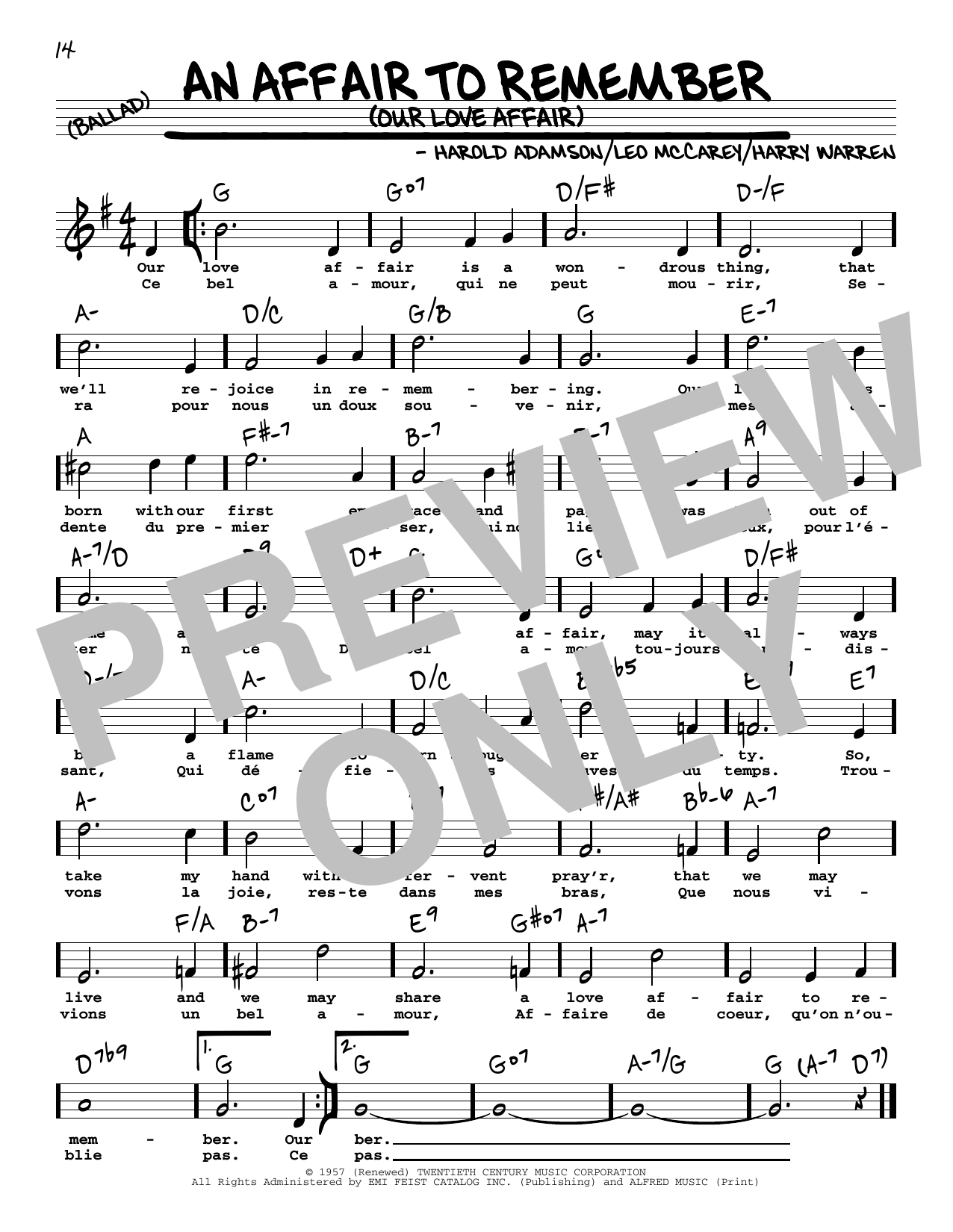Learn to play Harry Warren An Affair To Remember (Our Love Affair) (High Voice) (from An Affair To Remember) sheet music for Real Book – Melody, Lyrics & Chords in minutes. Harry Warren An Affair To Remember (Our Love Affair) (High Voice) (from An Affair To Remember) sheet music preview music notes and score for Real Book – Melody, Lyrics & Chords including 1 page(s)