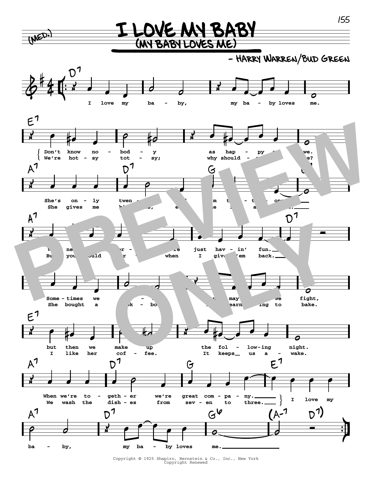 Learn to play Harry Warren and Bud Green I Love My Baby (My Baby Loves Me) (High Voice) sheet music for Real Book – Melody, Lyrics & Chords in minutes. Harry Warren and Bud Green I Love My Baby (My Baby Loves Me) (High Voice) sheet music preview music notes and score for Real Book – Melody, Lyrics & Chords including 1 page(s)