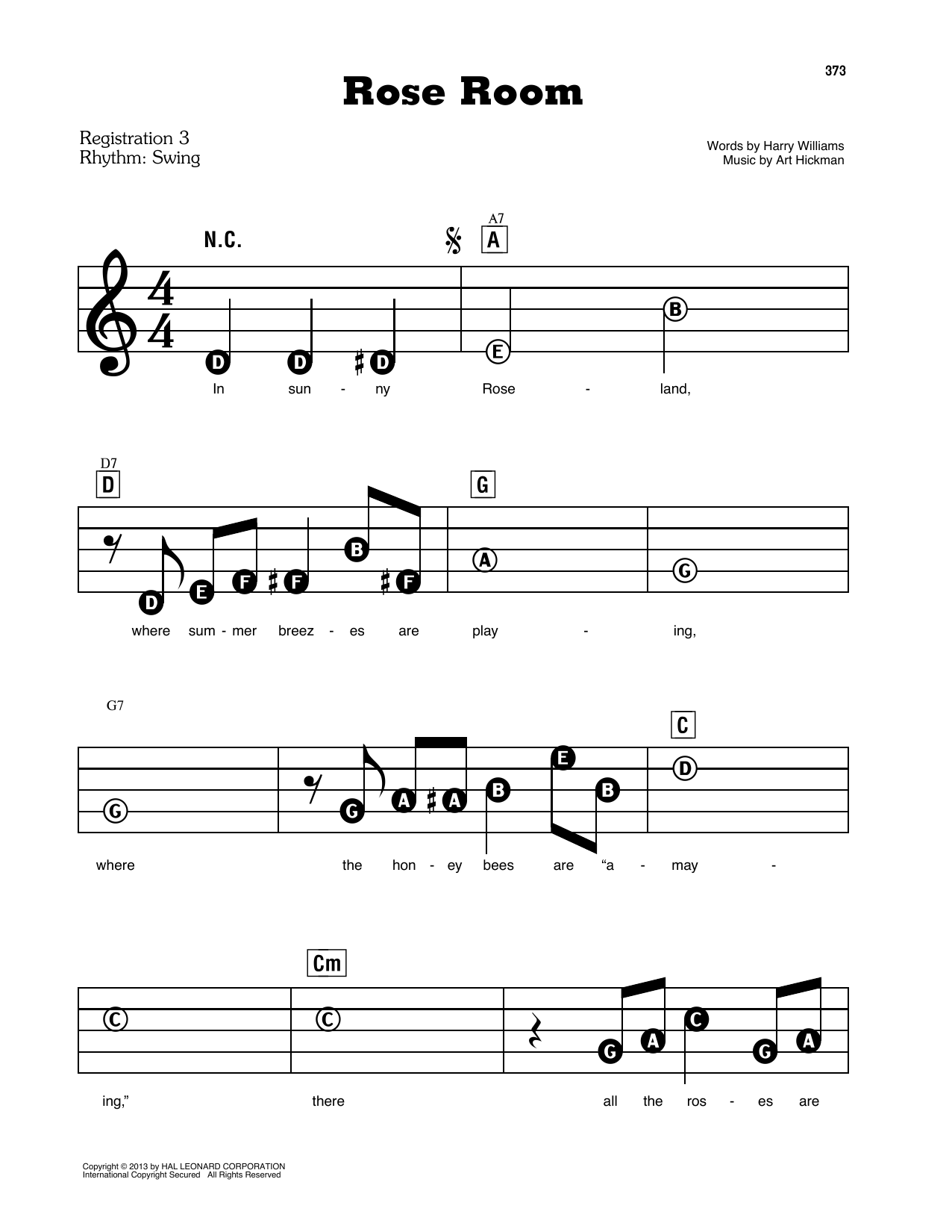 Learn to play Harry Williams and Art Hickman Rose Room sheet music for E-Z Play Today in minutes. Harry Williams and Art Hickman Rose Room sheet music preview music notes and score for E-Z Play Today including 3 page(s)