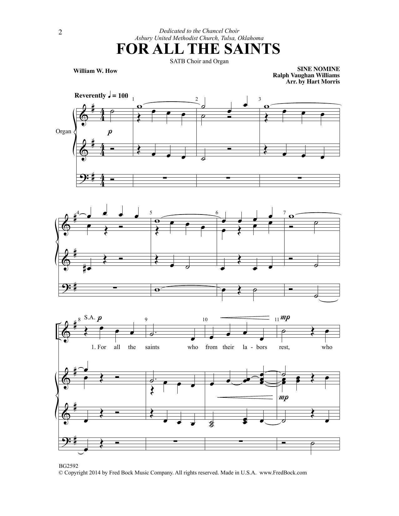 Hart Morris For All the Saints sheet music, chords, lyrics - Printable PDF for Choir