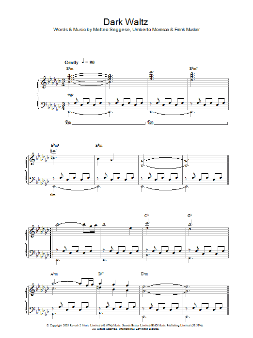 Learn to play Hayley Westenra Dark Waltz sheet music for Piano, Vocal & Guitar in minutes. Hayley Westenra Dark Waltz sheet music preview music notes and score for Piano, Vocal & Guitar including 5 page(s)