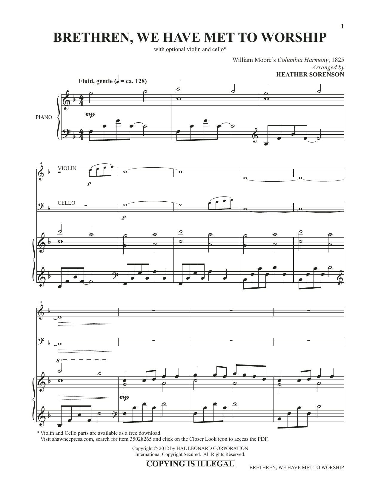 Heather Sorenson Brethren, We Have Met To Worship (from Images: Sacred Piano Reflections) sheet music, chords, lyrics - Printable PDF for Piano Solo