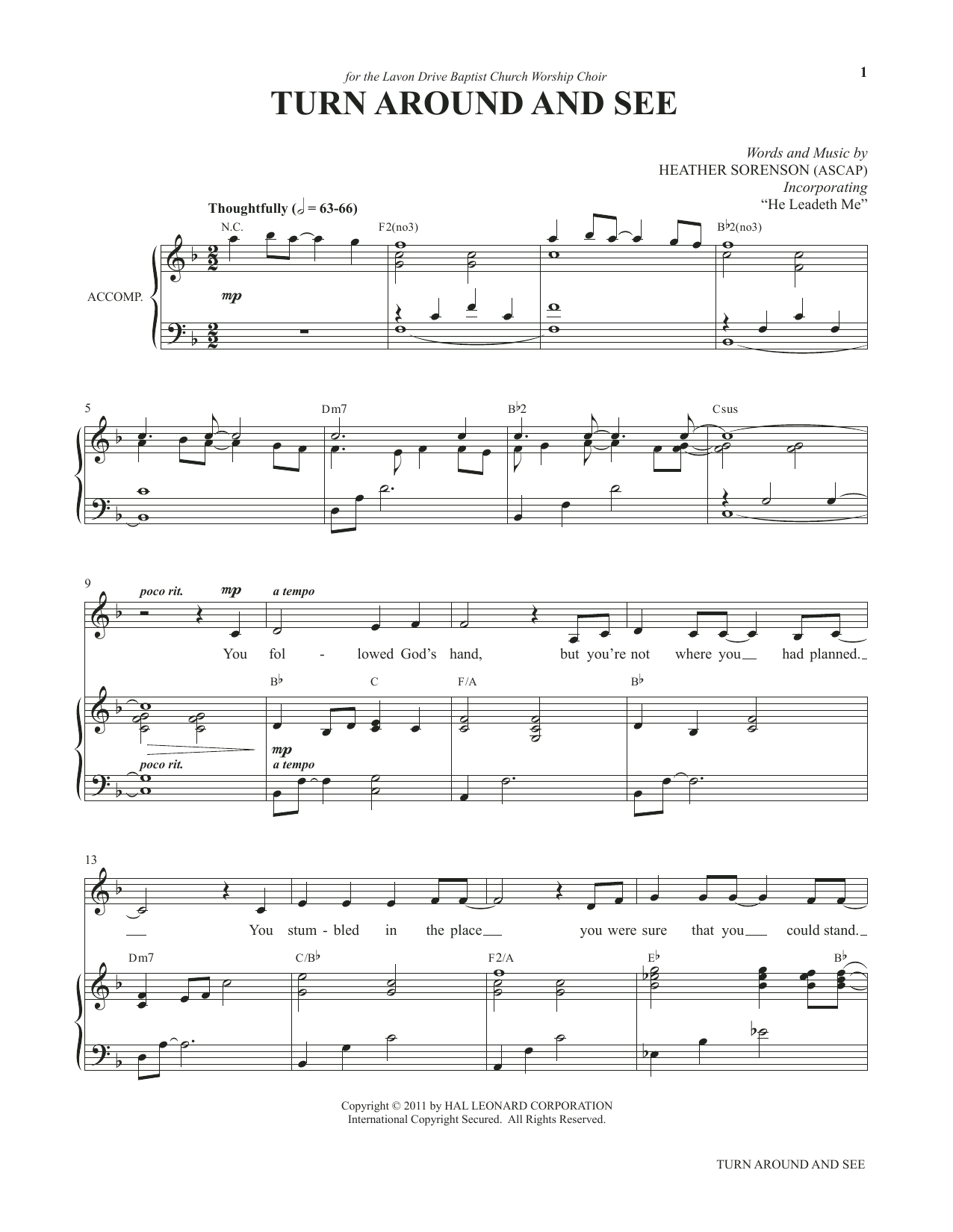 Heather Sorenson Turn Around And See (from My Alleluia: Vocal Solos for Worship) sheet music, chords, lyrics - Printable PDF for Piano & Vocal
