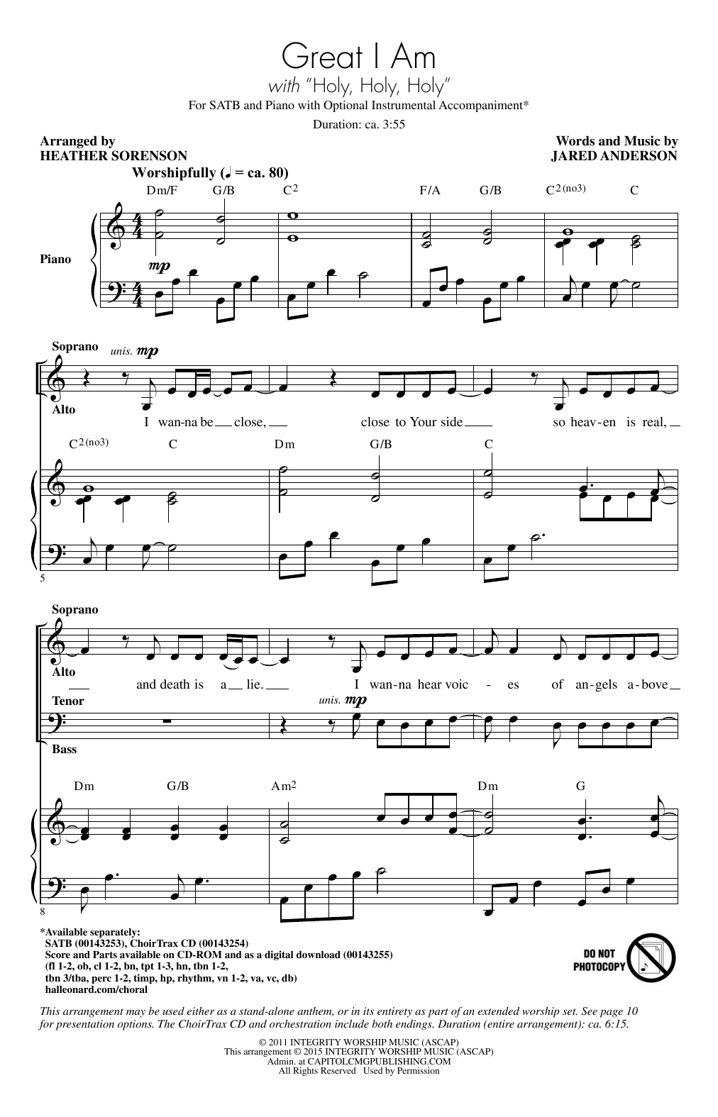 Heather Sorenson Great I Am Sheet Music Download Printable Pdf Christian Music Score For Satb Choir 159298