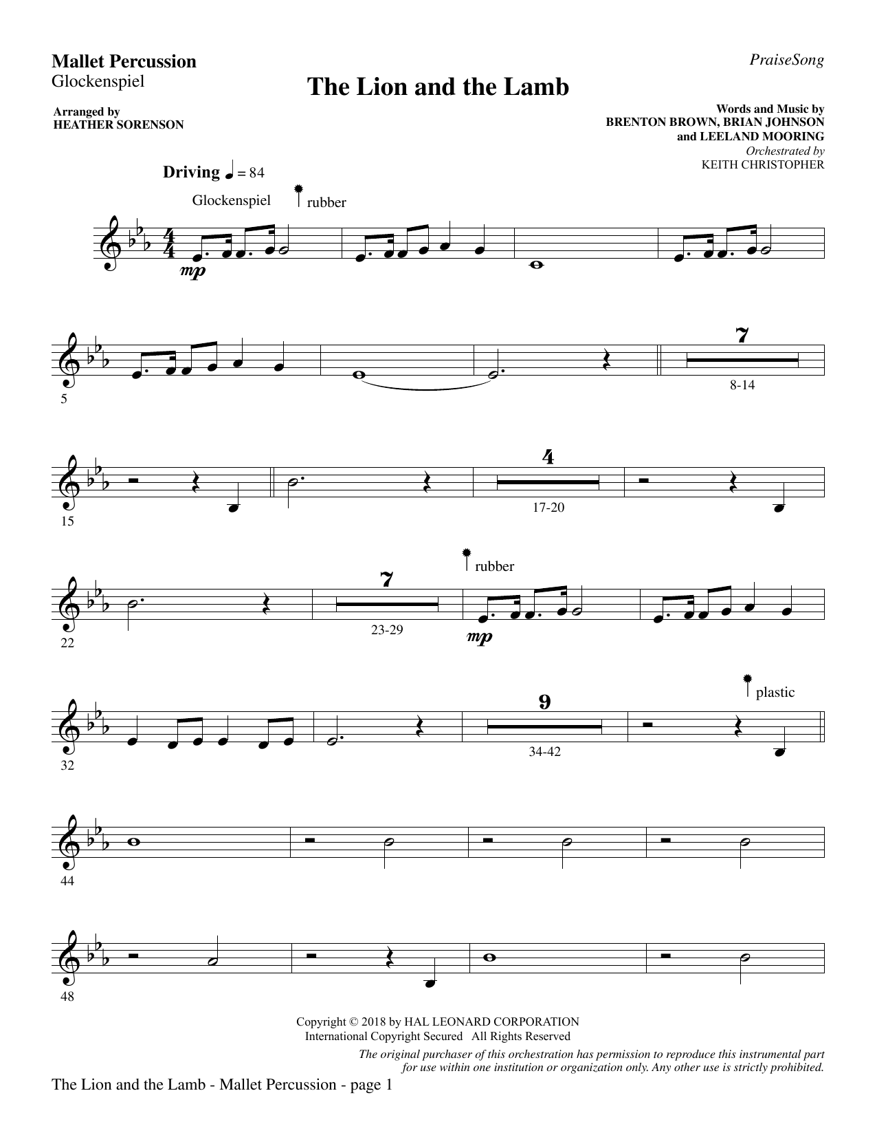 Learn to play Heather Sorenson The Lion and the Lamb (with All Hail the Power of Jesus' Name) - Mallet Percussion sheet music for Choir Instrumental Pak in minutes. Heather Sorenson The Lion and the Lamb (with All Hail the Power of Jesus' Name) - Mallet Percussion sheet music preview music notes and score for Choir Instrumental Pak including 3 page(s)