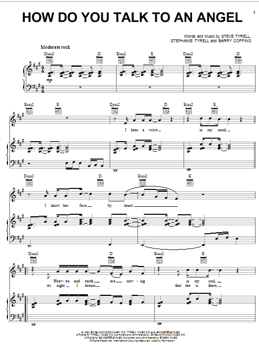 Learn to play Heights How Do You Talk To An Angel sheet music for Piano, Vocal & Guitar (Right-Hand Melody) in minutes. Heights How Do You Talk To An Angel sheet music preview music notes and score for Piano, Vocal & Guitar (Right-Hand Melody) including 5 page(s)