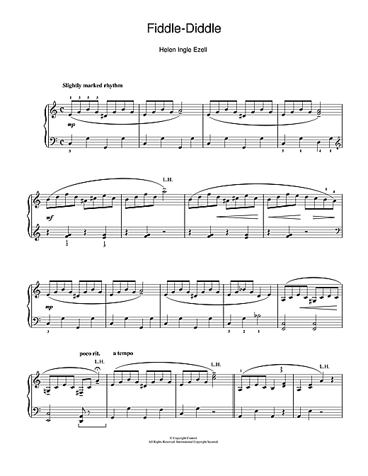 Learn to play Helen Ingle Ezell Fiddle-Diddle sheet music for Piano in minutes. Helen Ingle Ezell Fiddle-Diddle sheet music notes and chords