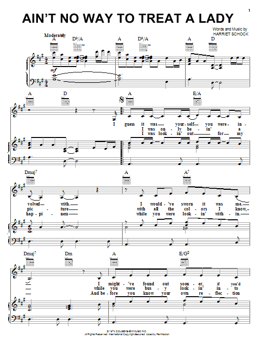 Learn to play Helen Reddy Ain't No Way To Treat A Lady sheet music for Piano, Vocal & Guitar (Right-Hand Melody) in minutes. Helen Reddy Ain't No Way To Treat A Lady sheet music notes and chords