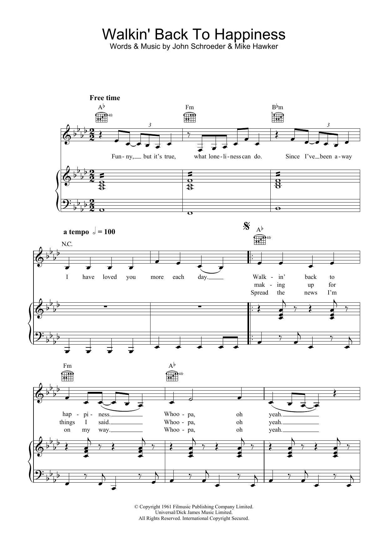 Learn to play Helen Shapiro Walkin' Back To Happiness sheet music for Piano, Vocal & Guitar in minutes. Helen Shapiro Walkin' Back To Happiness sheet music preview music notes and score for Piano, Vocal & Guitar including 6 page(s)