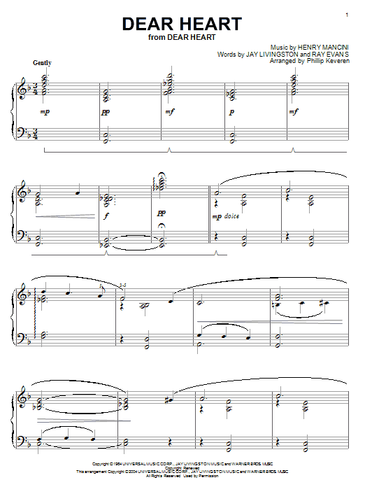 Learn to play Henry Mancini Dear Heart sheet music for Piano in minutes. Henry Mancini Dear Heart sheet music notes and chords