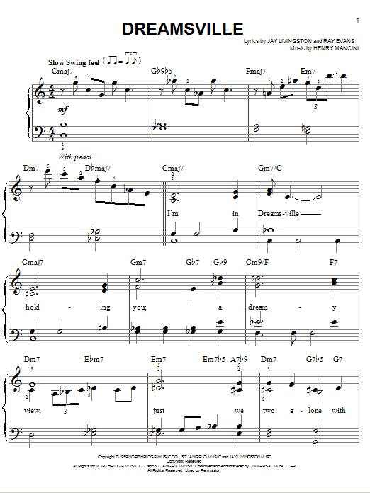 Learn to play Henry Mancini Dreamsville sheet music for Piano in minutes. Henry Mancini Dreamsville sheet music notes and chords
