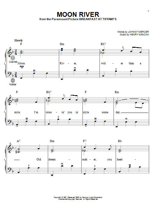 Learn to play Henry Mancini Moon River sheet music for Accordion in minutes. Henry Mancini Moon River sheet music notes and chords
