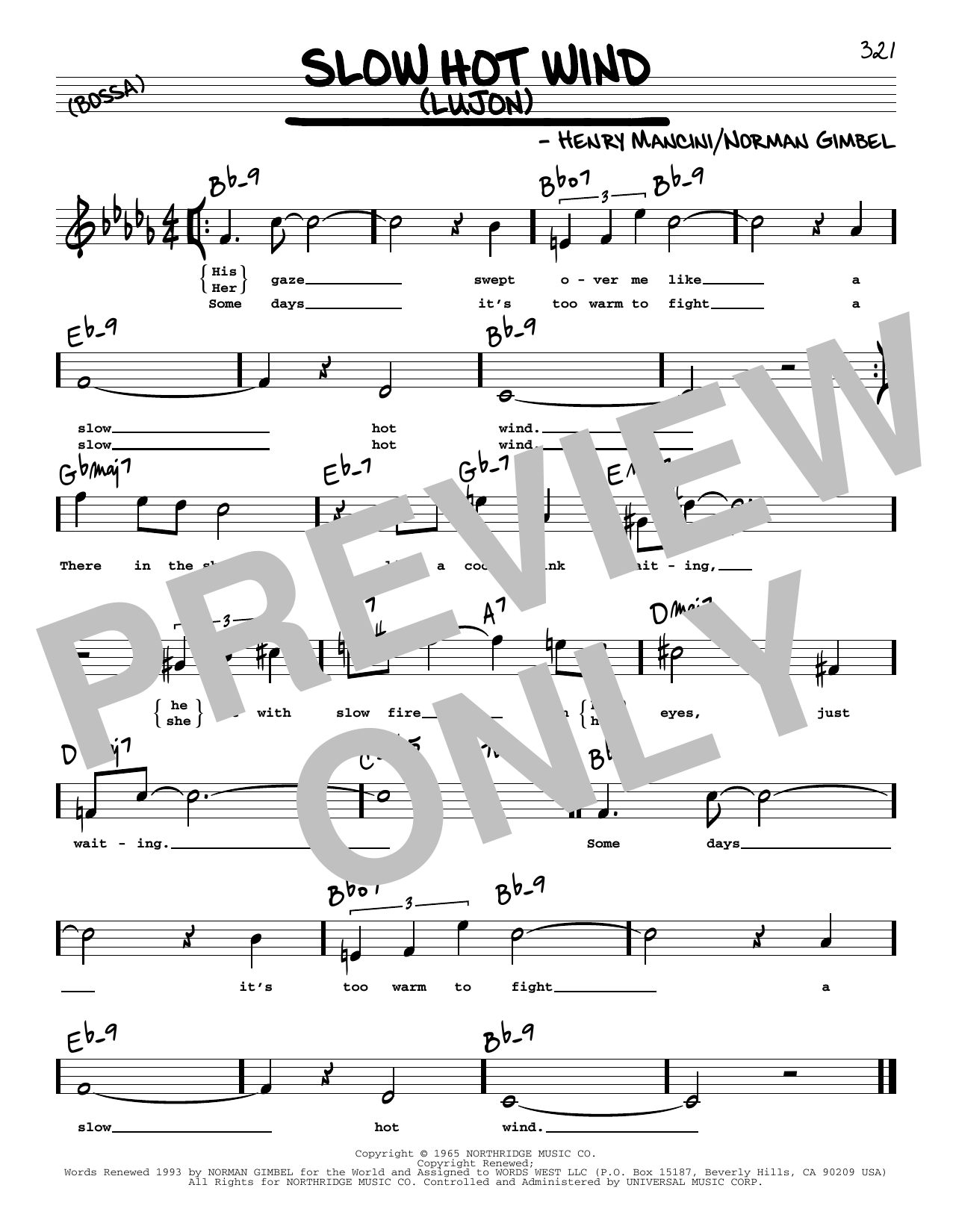 Learn to play Henry Mancini Slow Hot Wind (Lujon) (High Voice) sheet music for Real Book – Melody, Lyrics & Chords in minutes. Henry Mancini Slow Hot Wind (Lujon) (High Voice) sheet music preview music notes and score for Real Book – Melody, Lyrics & Chords including 1 page(s)