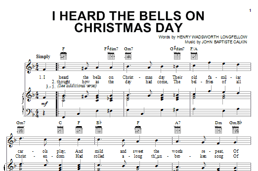 Learn to play Henry Wadsworth Longfellow I Heard The Bells On Christmas Day sheet music for E-Z Play Today in minutes. Henry Wadsworth Longfellow I Heard The Bells On Christmas Day sheet music preview music notes and score for E-Z Play Today including 2 page(s)