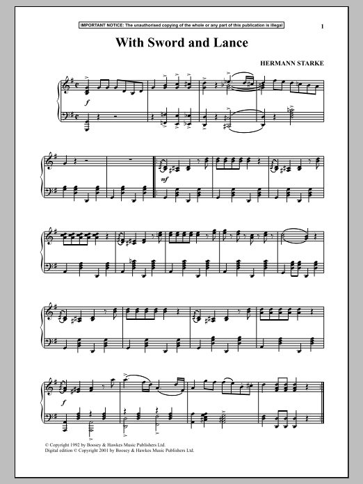 Learn to play Hermann Starke With Sword And Lance sheet music for Piano in minutes. Hermann Starke With Sword And Lance sheet music notes and chords