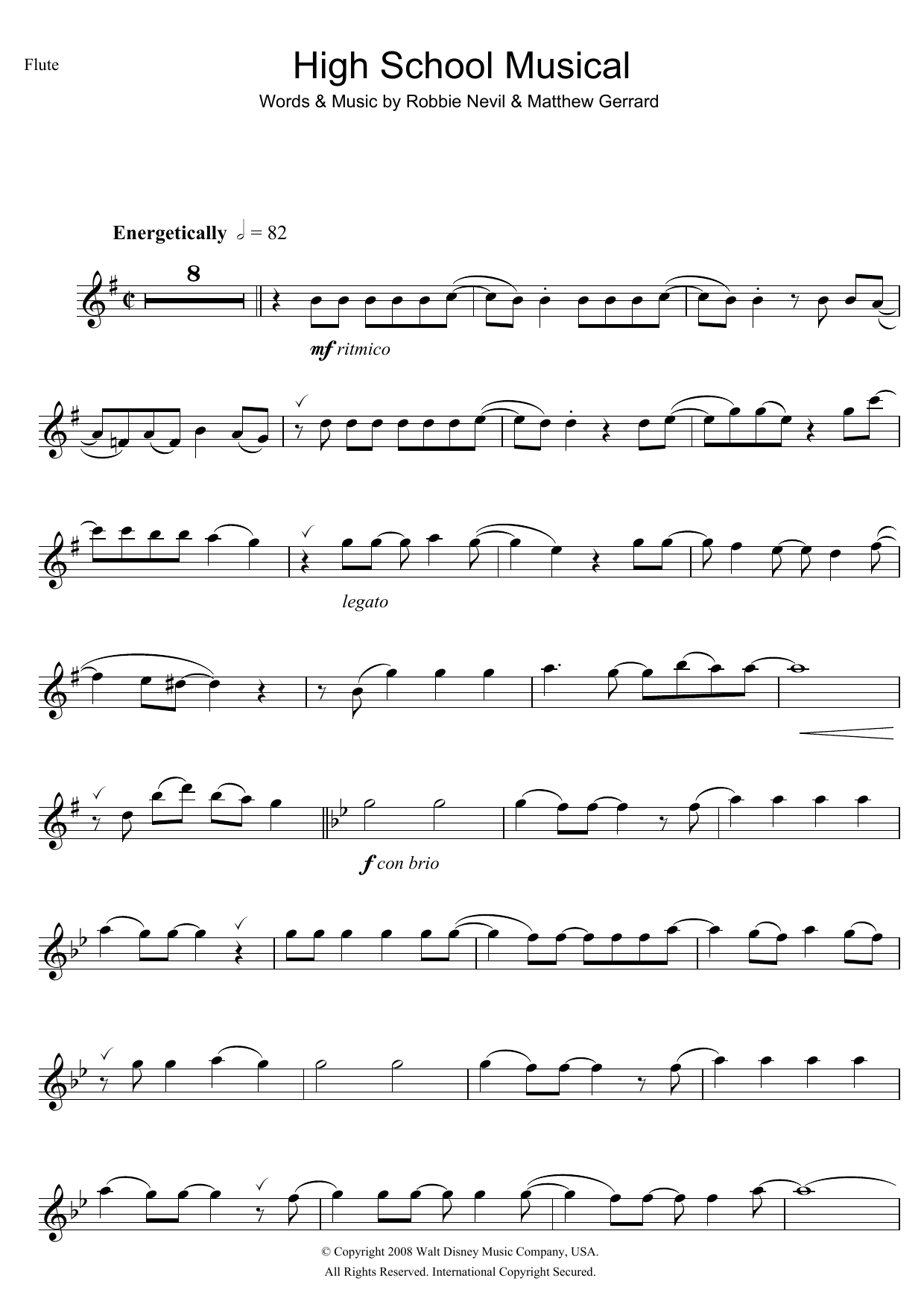 High School Musical High School Musical (from Walt Disney Pictures' High School Musical 3: Senior Year) sheet music, chords, lyrics - Printable PDF for Clarinet