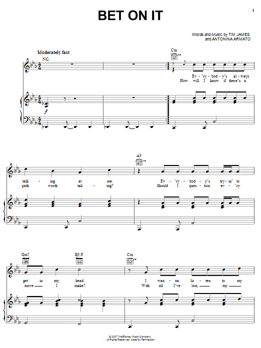 Learn to play High School Musical 2 Bet On It sheet music for Easy Guitar Tab in minutes. High School Musical 2 Bet On It sheet music preview music notes and score for Easy Guitar Tab including 4 page(s)