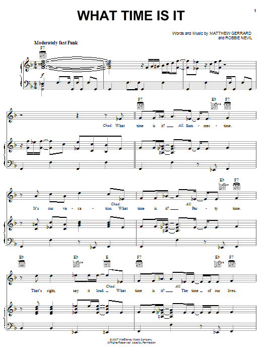 Learn to play High School Musical 2 What Time Is It sheet music for Piano in minutes. High School Musical 2 What Time Is It sheet music notes and chords
