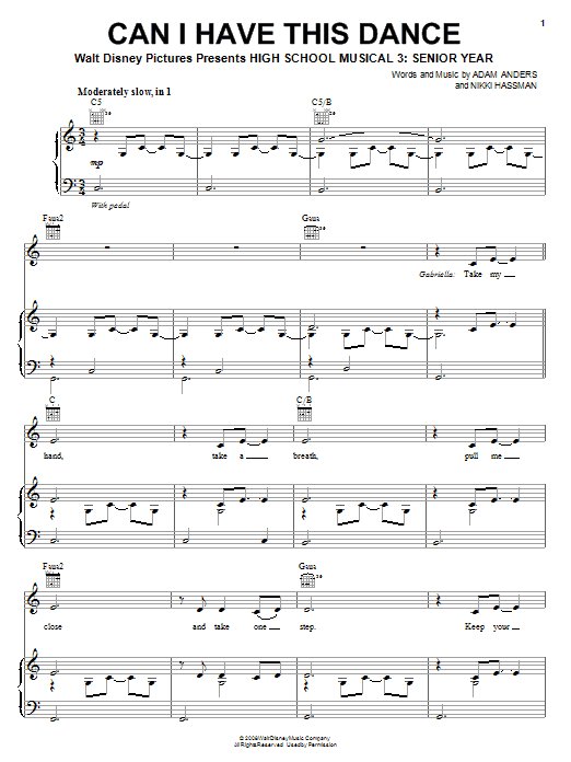 Learn to play High School Musical 3 Can I Have This Dance sheet music for Piano in minutes. High School Musical 3 Can I Have This Dance sheet music notes and chords