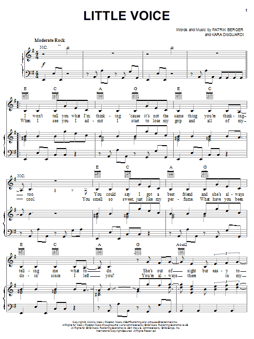Learn to play Hilary Duff Little Voice sheet music for Piano, Vocal & Guitar (Right-Hand Melody) in minutes. Hilary Duff Little Voice sheet music preview music notes and score for Piano, Vocal & Guitar (Right-Hand Melody) including 4 page(s)