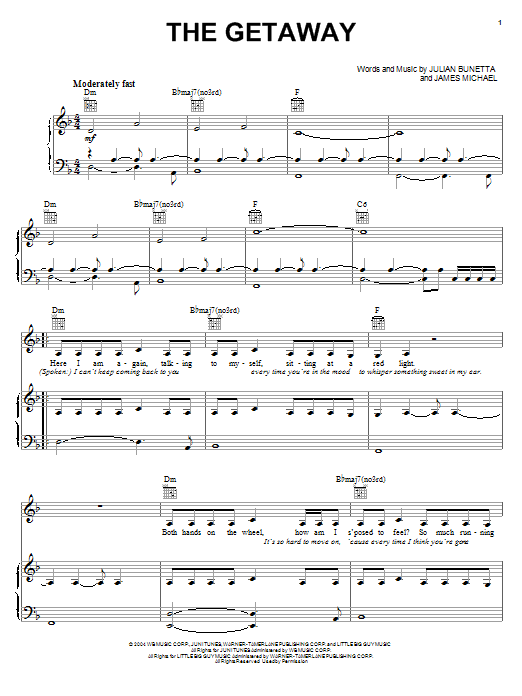 Learn to play Hilary Duff The Getaway sheet music for Piano, Vocal & Guitar (Right-Hand Melody) in minutes. Hilary Duff The Getaway sheet music preview music notes and score for Piano, Vocal & Guitar (Right-Hand Melody) including 5 page(s)