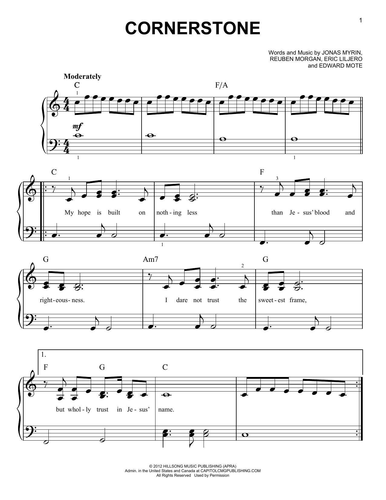 Learn to play Hillsong Live Cornerstone sheet music for Super Easy Piano in minutes. Hillsong Live Cornerstone sheet music preview music notes and score for Super Easy Piano including 1 page(s)